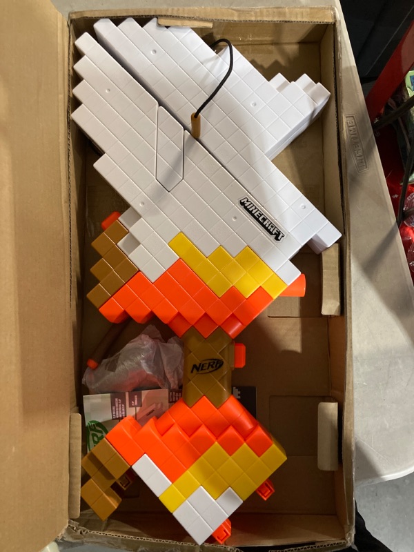 Photo 2 of (READ FULL POST) Nerf Minecraft Sabrewing Motorized Blaster Bow, 8 Elite Darts, 8-Dart Clip, Electric Full Auto Toy Foam Blasters, Minecraft Toys for 8 Year Old Boys and Girls and Up
