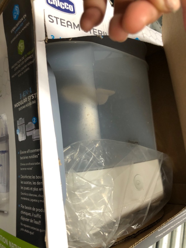 Photo 1 of Baby Bottle Steam Sterilizer 3 in 1 Modular System - eliminates 99.9% of Harmful Bacteria in Baby Bottles, Quickly and Naturally with The Power of steam, White/Grey 3-in-1 Modular Sterilizer - New Model
