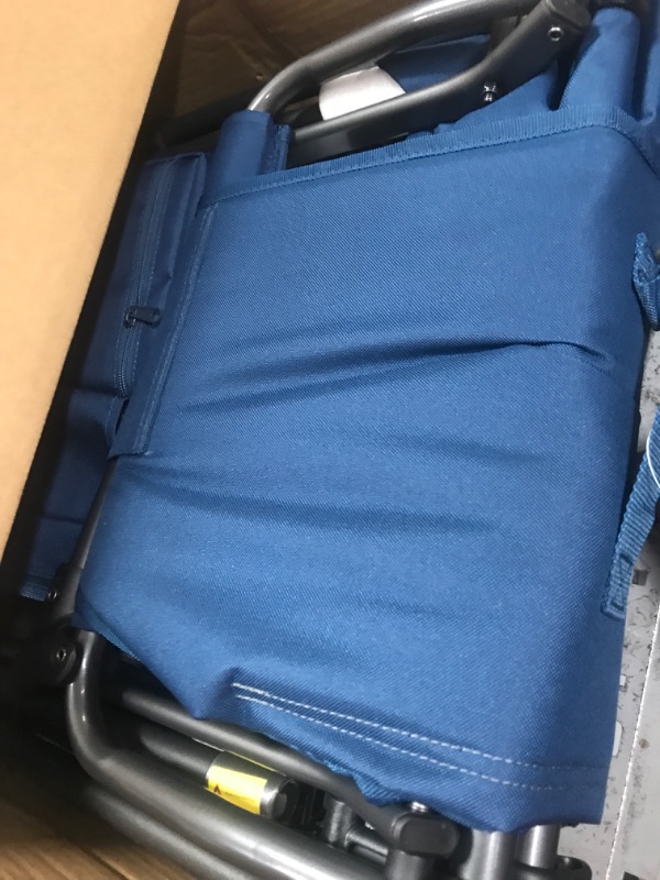 Photo 1 of EVER ADVANCED Camping Directors' Chair with Side Table, Portable Folding Chair with Compact Size, Heavy Duty Lawn Chair with Pocket for Camping, Lawn, Sports and Fishing, 350lbs, Blue