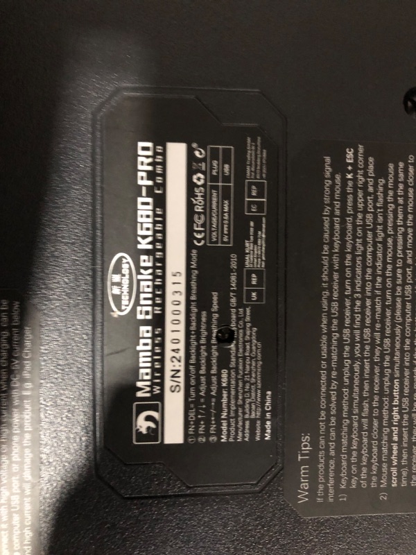 Photo 5 of **MINOR DAMAGE MISSING THE CHARGING PORT**/
Wireless Gaming Keyboard Mouse Bluetooth Headset Kit with 16 RGB Backlit Rechargeable Battery Metal Mechanical Ergonomic Waterproof Dustproof Removable Palm Rest for Laptop PC Gamer(Rainbow RGB)