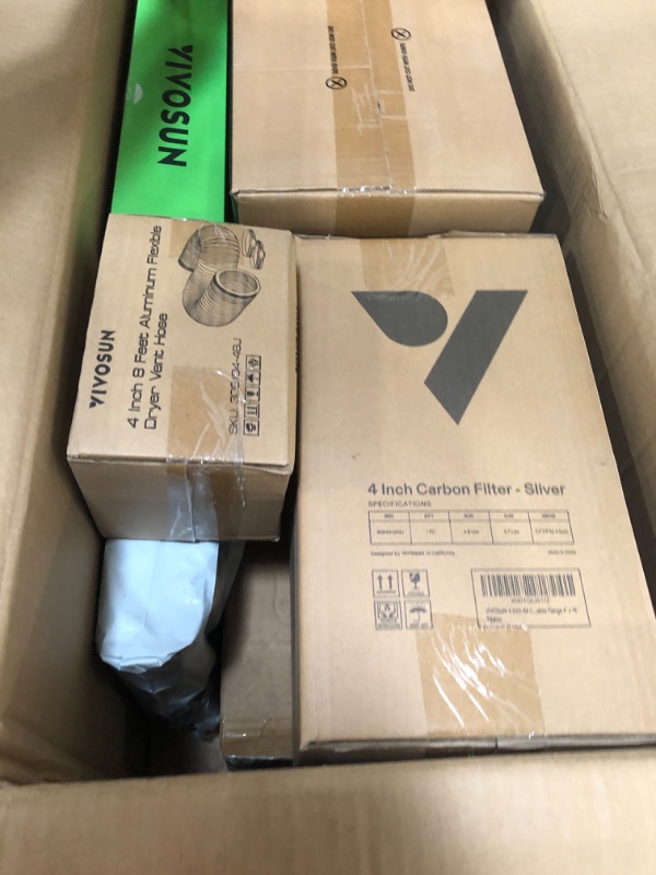 Photo 1 of VIVOSUN Grow Tent Complete System, 2 x 2 ft. Grow Tent Kit Complete with VS1000 Led Grow Light, 4 Inch 190CFM Inline Fan, Carbon Filter and 8ft Ducting Combo, 24" x 24" x 48" 24"x24"x48"