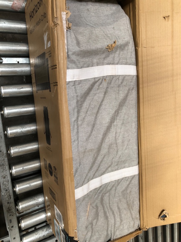 Photo 2 of Baby Delight Horizon Full Size Crib | Portable Baby Bed | Breathable Mesh Baby Crib | Luxe Quilted Fabric | Grey