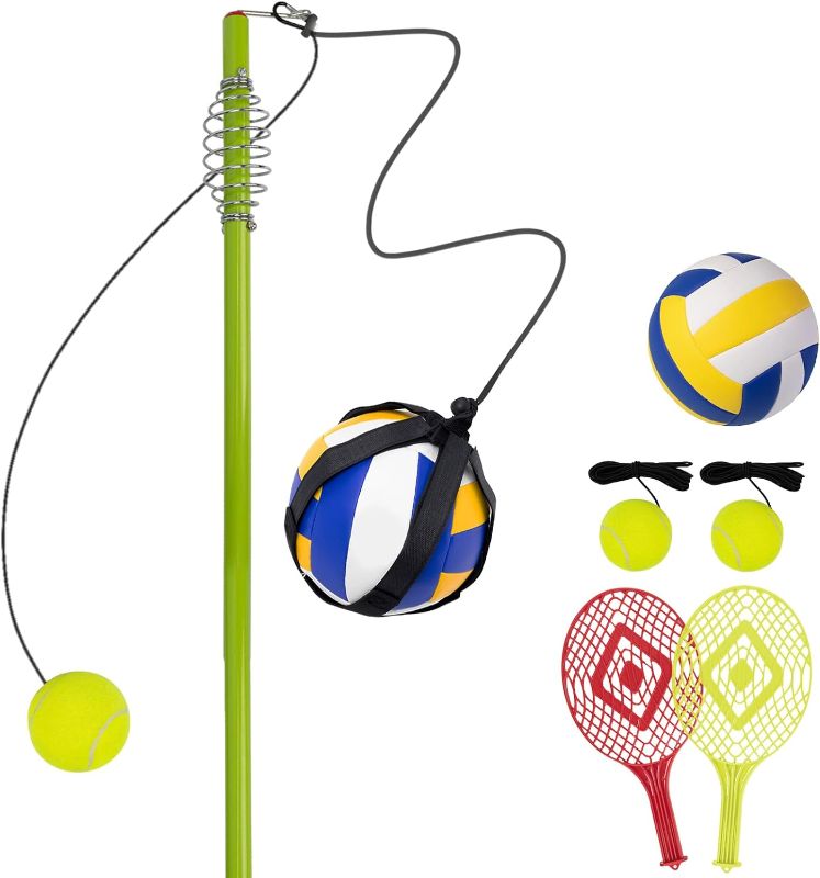 Photo 1 of *Picture for Reference*
Tetherball Tennis&Tetherball Set,Tetherball Equipment with Pole for Backyard and Outdoor,with 6.7 Feet Adjustable Height Pole,2 Tennis Balls with Rope,2 Rackets
