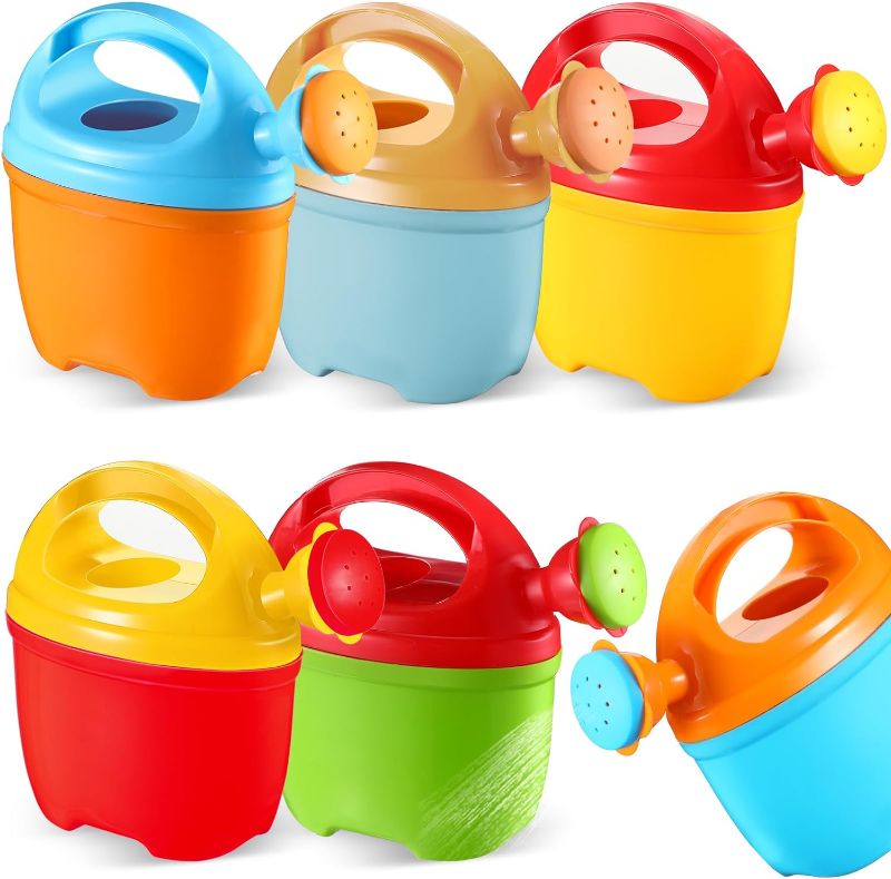 Photo 1 of 12 Packs Plastic Watering Can for Kids Garden Equipment Toy Watering Pail for Girls and Boys Plant Watering Can Bath Garden Toys Gardening Beach Tools (6 Colors)