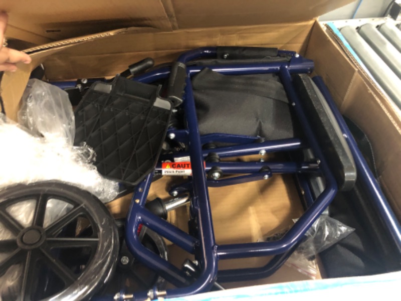 Photo 2 of Carex Transport Wheelchair With 19 inch Seat - Folding Transport Chair with Foot Rests - Foldable Wheel Chair and Lightweight Folding Wheelchair for Storage and Travel