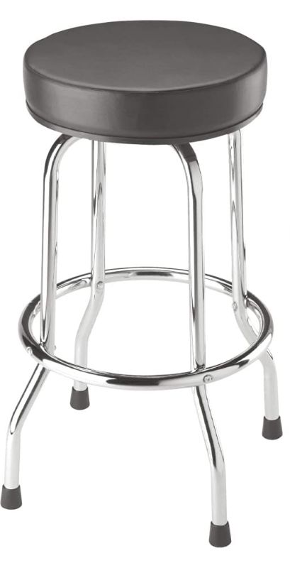 Photo 1 of ***SEE NOTES*** BIG RED Torin Swivel Bar Stool: Padded Garage/Shop Seat with Chrome Plated Legs, Black