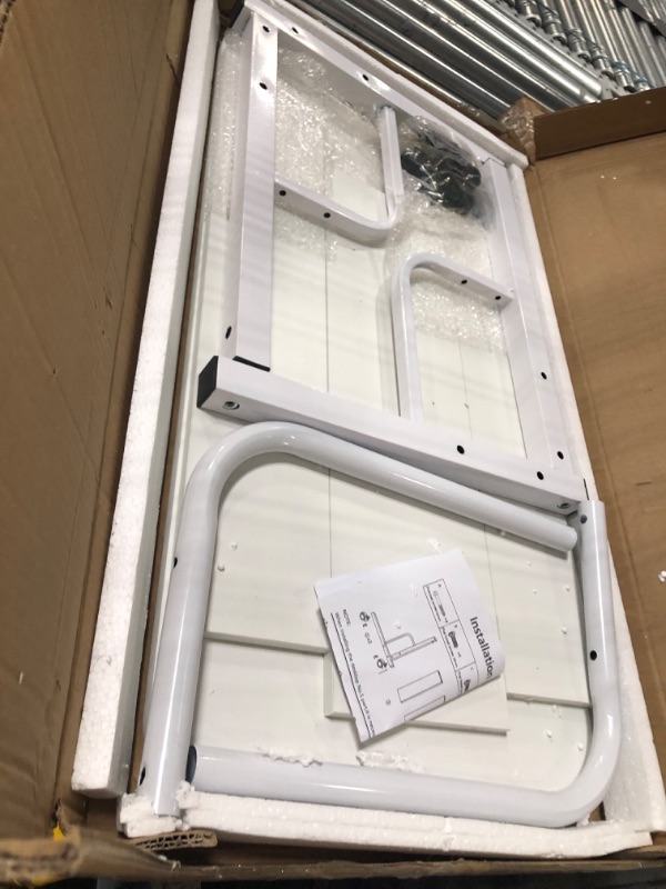 Photo 1 of Adjustable Table Student Computer Desk Portable Home Office Furniture Small Spaces Desk Sofa Bedroom Bedside Desk Learn Play Game Desk on Wheels Movable with Storage Desk Size 31.5 * 15.7 Inch,White