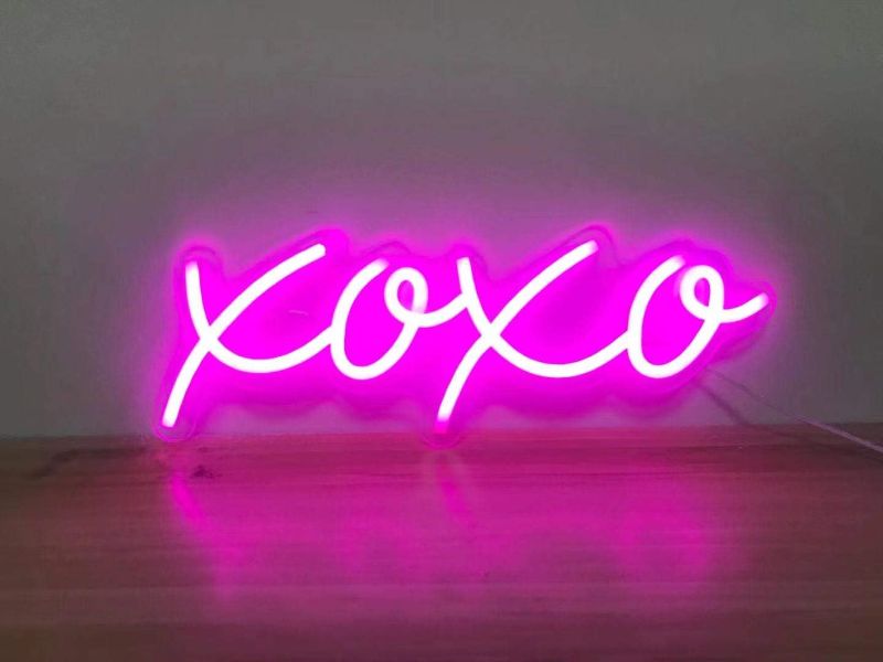 Photo 1 of  Neon Lights for Bedroom Decor Wall Decor Wall Art Decor Gifts (15.7 x 8.1 inch, Pink) xoxo 