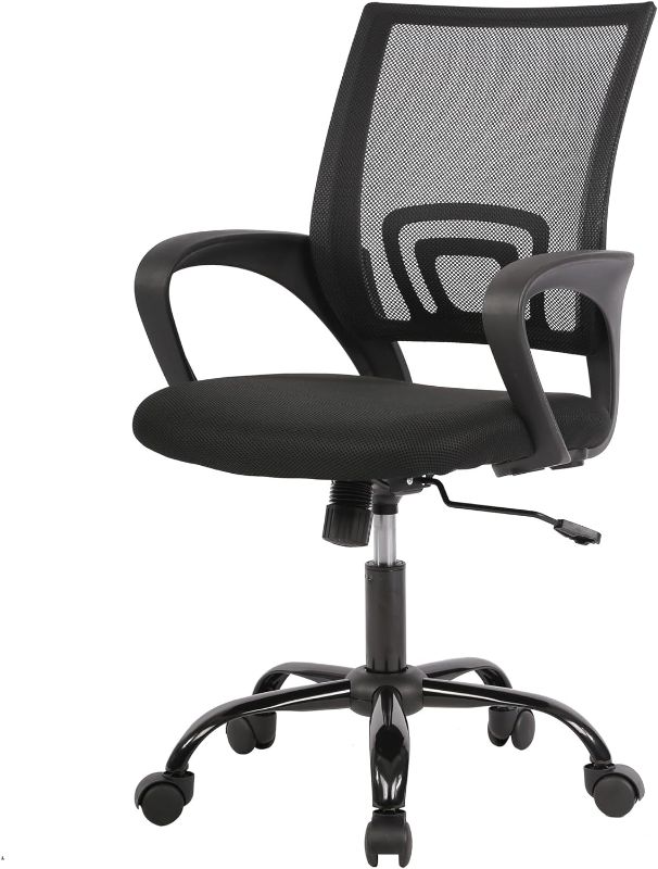 Photo 1 of PayLessHere Office Chair Computer Chair Ergonomic Cheap Desk Chair Adjustable Comfortable Mid Back Task Rolling Swivel Chair with Lumbar Support for Home Office Desk, Black
