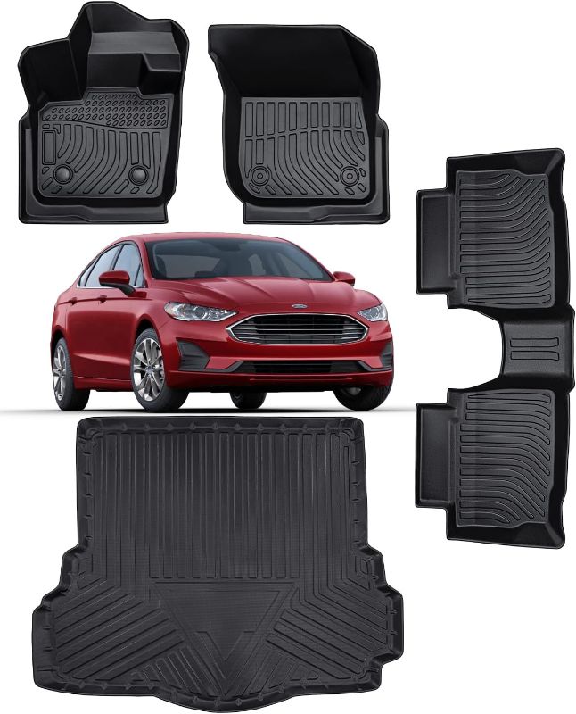 Photo 1 of 2017 2018 2019 2020 for Ford Fusion Floor Mats Carpet Cargo Liner ?Cargo Mat Not for Hybrid? for Fusion Floor Mats 2017-2020 Trunk Mat Liner, All Weather Custom Fit Accessories for Fusion Titanium SE