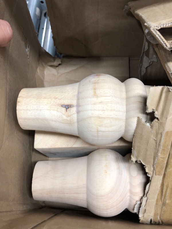 Photo 2 of 29x3.5x3.5inch Chunky Farmhouse Table Legs, La Vane Set of 4 Unfinished Rubber Wood Replacement Table Legs for Bench Coffee Table Dining Table 29"x3.5"x3.5" Unfinished