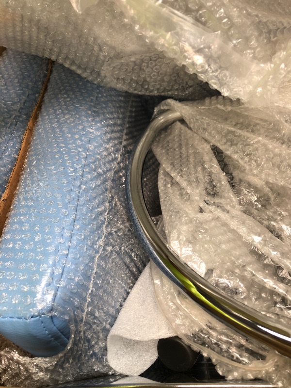 Photo 1 of Leopard Bar Stools, Modern PU Leather Adjustable Swivel Bar Stool with Back, Set of 2 ( Light Blue )