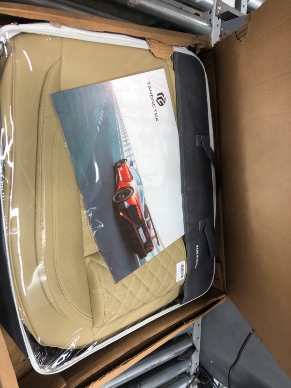 Photo 1 of Car Seat Covers Front Set,2 Pcs Universal Waterproof Leather Seat Covers for Cars,Front Seat Cushions Fit for Most Cars SUV Pick-up Truck, Beige