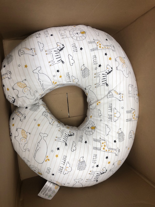 Photo 2 of Boppy Nursing Pillow Original Support, White and Gold Notebook, Ergonomic Nursing Essentials for Bottle and Breastfeeding, Firm Fiber Fill, with Removable Nursing Pillow Cover, Machine Washable