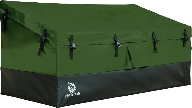 Photo 1 of ***USED - LIKELY MISSING PARTS - UNABLE TO VERIFY FUNCTIONALITY***
YardStash 143 Gallon Waterproof Deck Box, Portable Outdoor Storage Box for All Weather Tarpaulin Deck Box, Perfect for the Boat, Yard, Patio, or Camping – 143 Gallon, XL Green