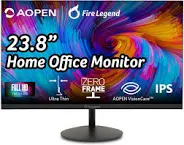 Photo 1 of AOPEN 24SA2Y Hbi 23.8" Full HD (1920 x 1080) Zero-Frame Gaming Office Monitor | AMD FreeSync Technology | Ultra-Thin Stylish Design | 100Hz | 1ms-TVR | Low Blue Light | Tilt | HDMI & VGA Ports,Black 23.8-inch