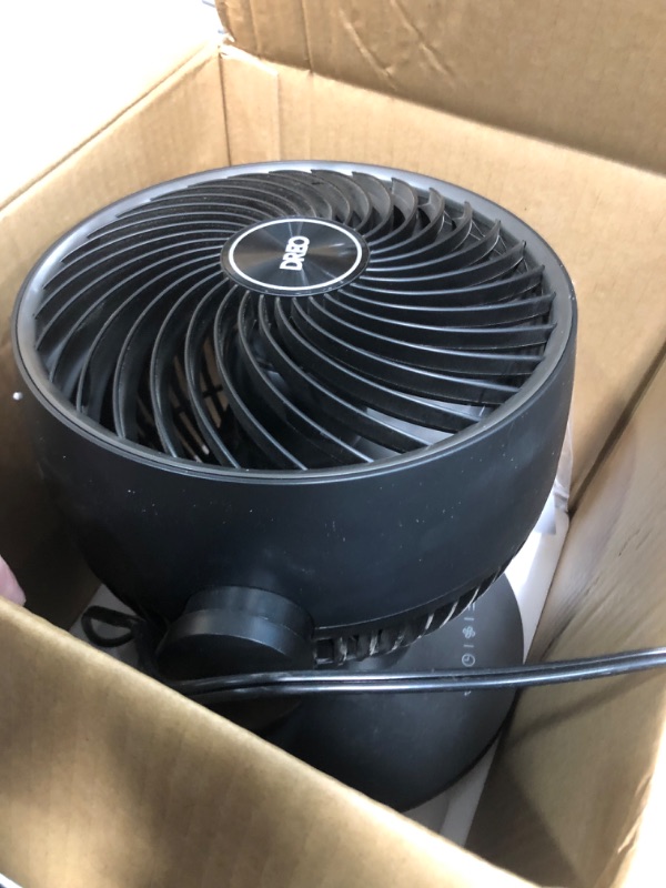 Photo 2 of **MISSING REMOTE**  Dreo Table Fans for Home Bedroom, 9 Inch Quiet Oscillating Floor Fan with Remote, Air Circulator Fan for Whole Room, 70ft Powerful Airflow, 120° Adjustable Tilt, 4 Speeds, 8H Timer Black