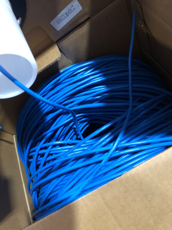 Photo 3 of CAT6 Plenum (CMP) Cable 1000FT | Network Analyzer Test Passed | 23AWG 4Pair, Solid 550MHz Network Cable 10Gigabit UTP,BLUE