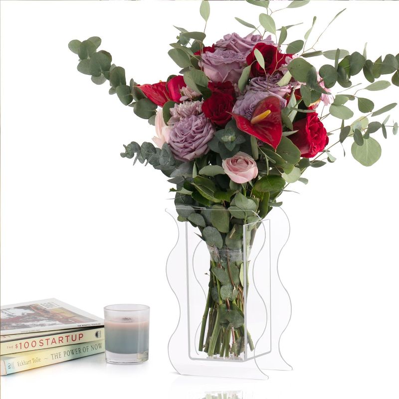 Photo 1 of 
Book Vase for Flowers Clear Book Vase - Modern Curved Clear Acrylic Book Flower Vase, Aesthetic Room Decor for Home, Bedroom, Office, Decorations