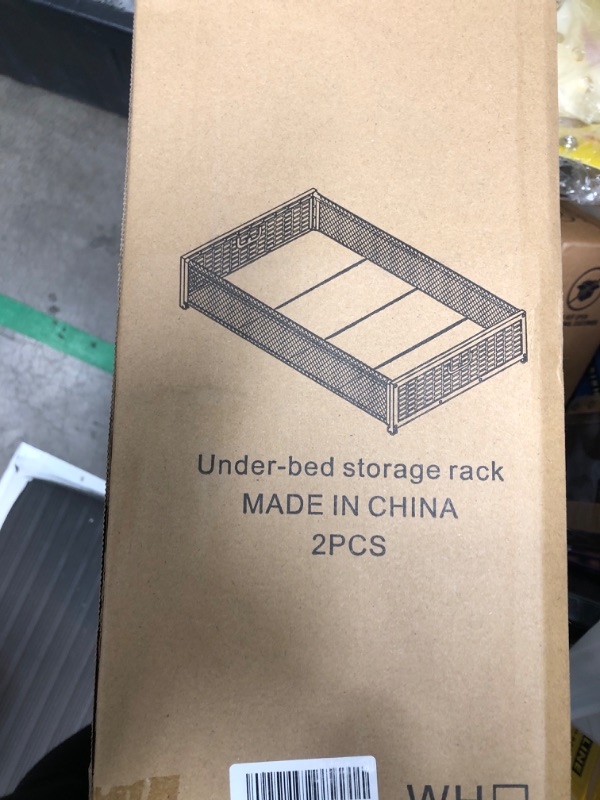 Photo 2 of **NOT EXACT SAME AS STOCK PHOTO** MPEDOUR 2PCK Big Capacity Under Bed Storage with Wheels, Foldable Under Bed Storage Organizer Drawer with Handles, Metal Underbed Storage Containers with Cover for Clothes Shoes Blankets