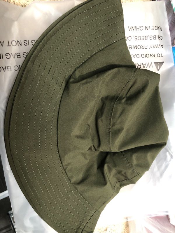 Photo 1 of **GREEN** Unisex Sun Protection Waterproof Packable Bucket Hat for Fishing Gardening Hiking Safari Camping,UPF 50+ Sun Hat White