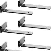 Photo 1 of [6 Pack] FMhotu 12 Inch Floating L Shelf Bracket for Wall, Heavy Duty 1/5” Thick Industrial Shelf Brackets W/ Modern Metal Finish, Black Hidden Shelves Mounting Brackets to Maximize Your Storage Space 12 Inch 6Pcs
