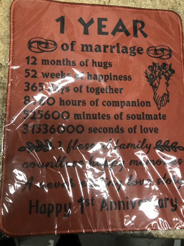 Photo 1 of 1 YR OF MARRIAGE MOUSE PAD 