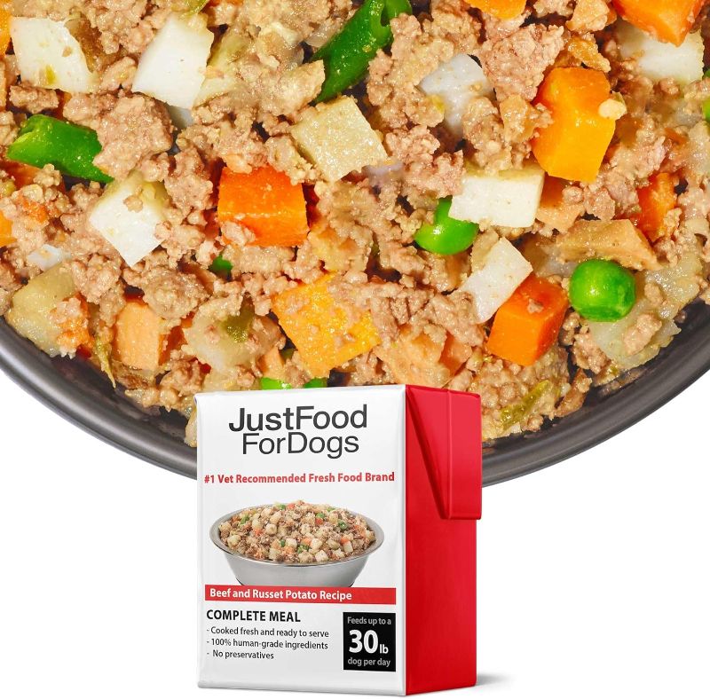 Photo 1 of 
JustFoodForDogs Pantry Fresh Wet Dog Food, Complete Meal or Dog Food Topper, Beef & Russet Potato Human Grade Dog Food Recipe - 12.5 oz (Pack of 6)