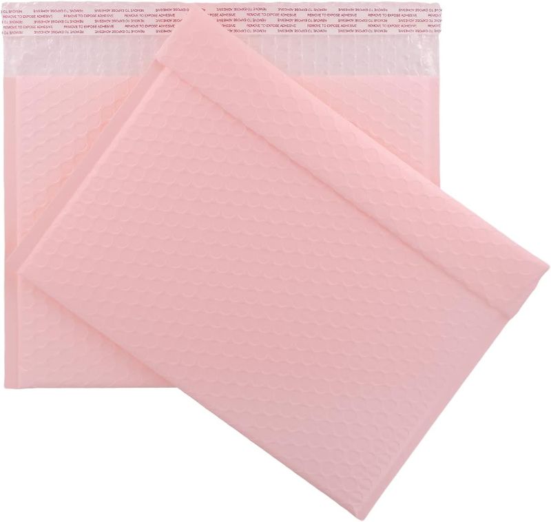 Photo 1 of 12x9" Side-Opening Light Pink Bubble Mailers (25-Pack)
