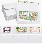 Photo 1 of 120 Packs Window Gift Card Envelopes Gift Card Sleeves Credit Card Size Envelopes Business Invitation Card Envelopes for Christmas Thanksgiving Gifts, 3.9 x 2.4 Inch (White, Classic)