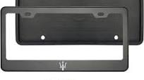 Photo 1 of (Qty: 1 Frame) for Maserati License Plate Frame with Metal Caps Material: T304 Stainless Steel Color: Matte Black Center only