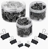 Photo 1 of 148 pcs Binder Clips,Colored Binder Clips,Paper Clamps, Paper Binder Clips, Assorted Sizes,for Office, Home, School (Black)