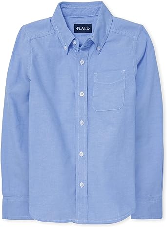 Photo 1 of blibean Boy Fall Long Sleeve Button Down Shirt Kid Size 6-14 Years Old 14-15 Years A Blue