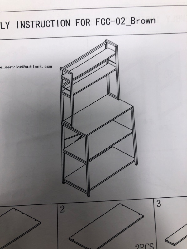 Photo 1 of 5-Tier Kitchen Bakers Rack with Storage, Freestanding Microwave Oven Stand with Hutch, Wood Kitchen Rack with Shelves for Living Room