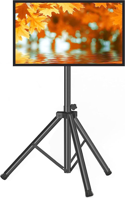 Photo 1 of **NOT EXACT SAME AS STOCK PHOTO** Portable TV Stand Tripod TV Stand for 23-75 Inch LED LCD OLED for Flat Screens, Outdoor TV Stand with Mount, Height Adjustable, Hold up to 100 lbs, Max VESA 600x400m, Black TV Stand