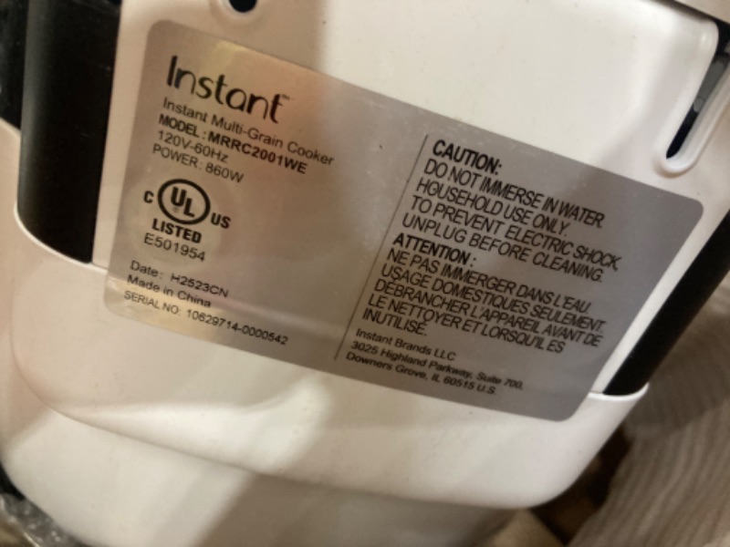 Photo 1 of Missing spoon• Instant 20-Cup Rice Cooker, Rice and Grain Multi-Cooker with Carb Reducing Technology without Compromising Taste or Texture, From the Makers of Instant Pot, Includes 8 Cooking Presets 20 Cup Carb Reducing