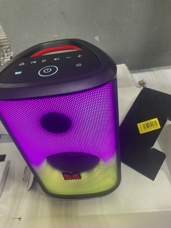 Photo 5 of  •  Monster Sparkle Loud Bluetooth Speaker 80W, Party Speaker with Powerful Sound and Heavy Bass, Full Screen Colorful Lights, 24H Playtime, AUX, USB Playback, Portable Waterproof Speaker for Outdoor Home