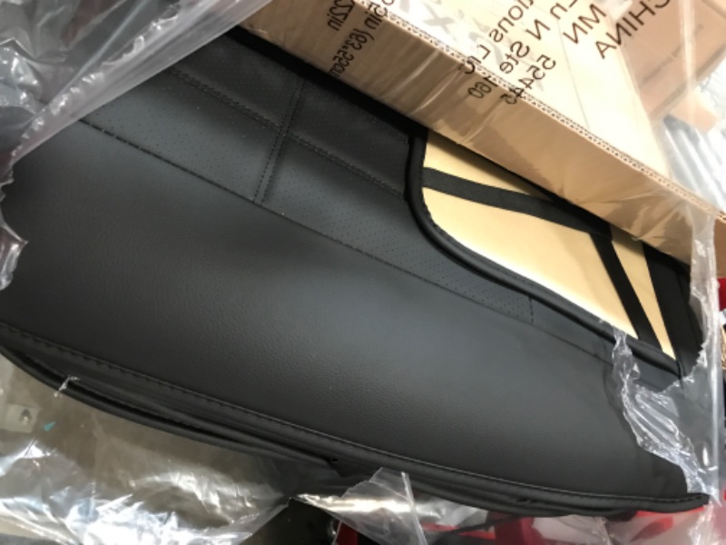 Photo 1 of AOOG Leather Car Seat Covers, Leatherette Automotive Vehicle Cushion Cover for Cars SUV Pick-up Truck, Universal Non-Slip Vehicle Cushion Cover Waterproof Protectors Interior Accessories, Full Set. FULL SET BLACK