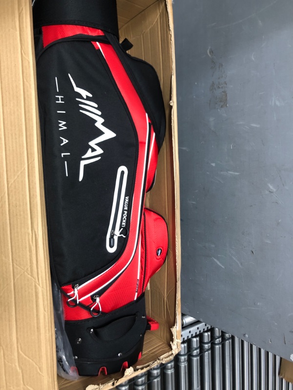 Photo 2 of 14-Way Golf Cart Bag Pro with Full Length Divider Top, Golf Bag for Men with Handles and Rain Cover Red