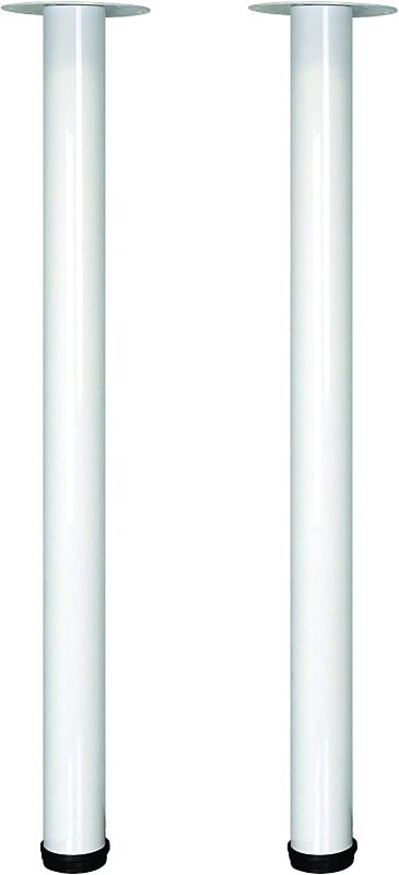 Photo 1 of Shepherd Hardware 8572E 27-1/2-Inch Fixed Steel Furniture Legs for Desks and Tables, White - 2-Pack