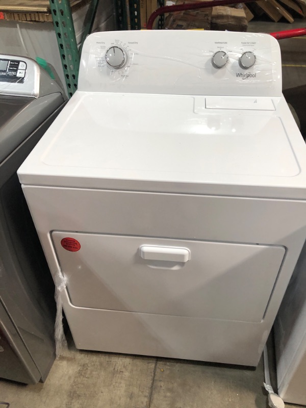 Photo 2 of Whirlpool 7.0 cu. ft. 240-Volt White Electric Vented Dryer with AUTODRY Drying System
