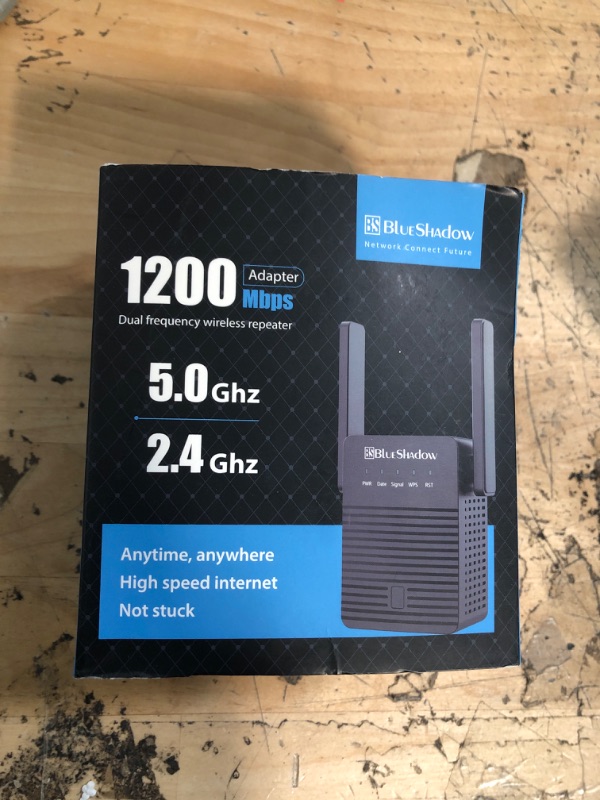 Photo 1 of Blueshadow WiFi Extender, Dual Band WiFi Repeater Connects 20 Devices Wall Through Strong AC1200 WiFi Extender Booster Wireless Signal Range Extender That Cover Up to 1000 Sq. Ft