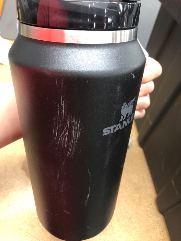 View 2 of Stanley Quencher H2.0 FlowState Stainless Steel Vacuum Insulated Tumbler with Lid and Straw for Water, Iced Tea or Coffee 64 oz Black