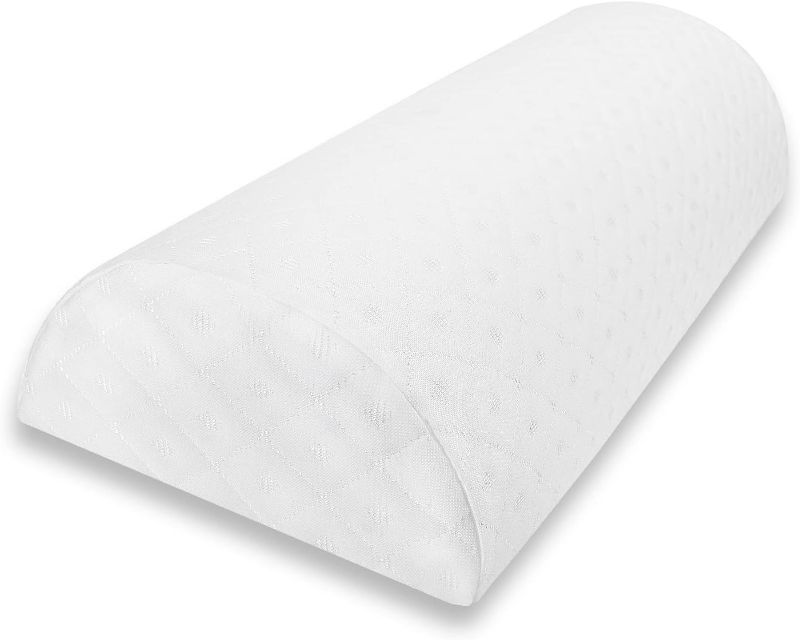 Photo 1 of ***MINOR DAMAGE*SLIGHTLY MISSHAPEN*PICTURED***
AIWITHPM Bolster Pillow, Long Knee Pillow, Leg Pillows for Sleeping, 100% Memory Foam Half Moon Pillow - Used for Neck Pillow, Lumbar Pillow, Leg Pillow, Ankle Pillow L(19.69*7.88*3.94inch)