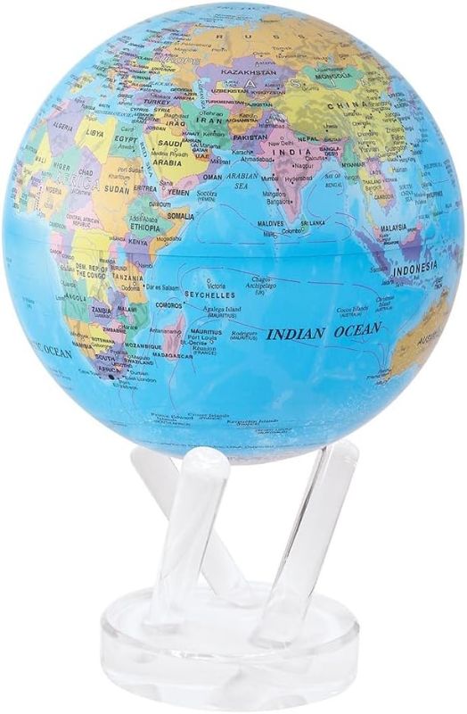 Photo 1 of MOVA Globe Blue Political Map 4.5" 4.5" - Blue Political Map