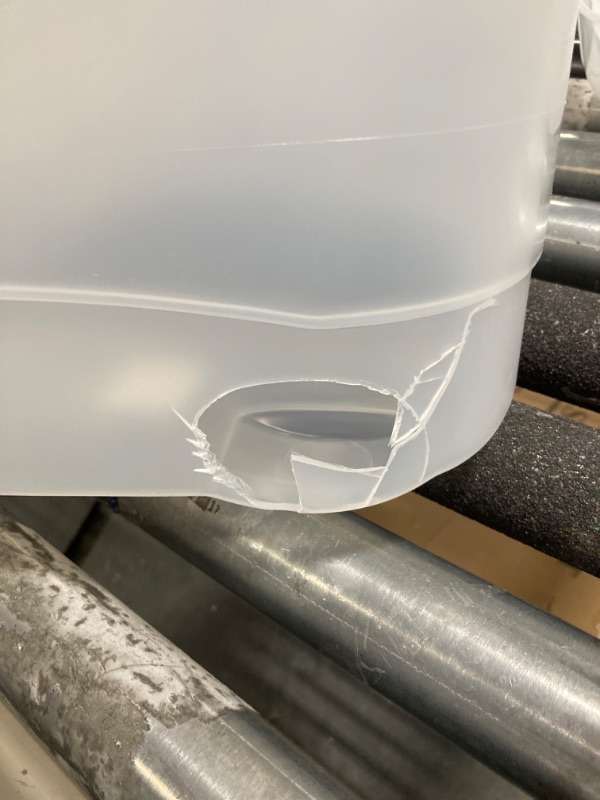 Photo 1 of Rubbermaid Wrap N’ Craft, Plastic Storage Container for Wrapping Paper and Crafting Supplies, Fits Up to 20 Rolls of Standard 30” Wrapping Paper, Two Compartments, Slim Design, Clear Exterior