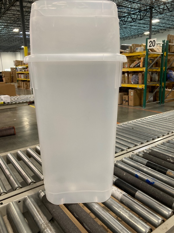 Photo 1 of Rubbermaid Wrap N’ Craft, Plastic Storage Container for Wrapping Paper and Crafting Supplies, Fits Up to 20 Rolls of Standard 30” Wrapping Paper, Two Compartments, Slim Design, Clear Exterior