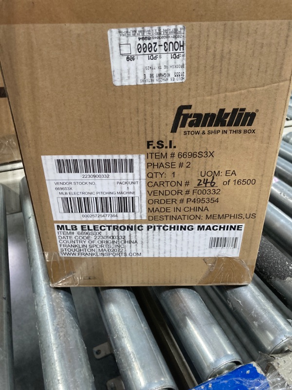 Photo 2 of ***FOR PARTS ONLY***** NOT FUNCTIONAL****
Franklin Sports MLB Electronic Baseball Pitching Machine – Height Adjustable – Ball Pitches Every 7 Seconds Pitching Machine (Includes 6 Balls)