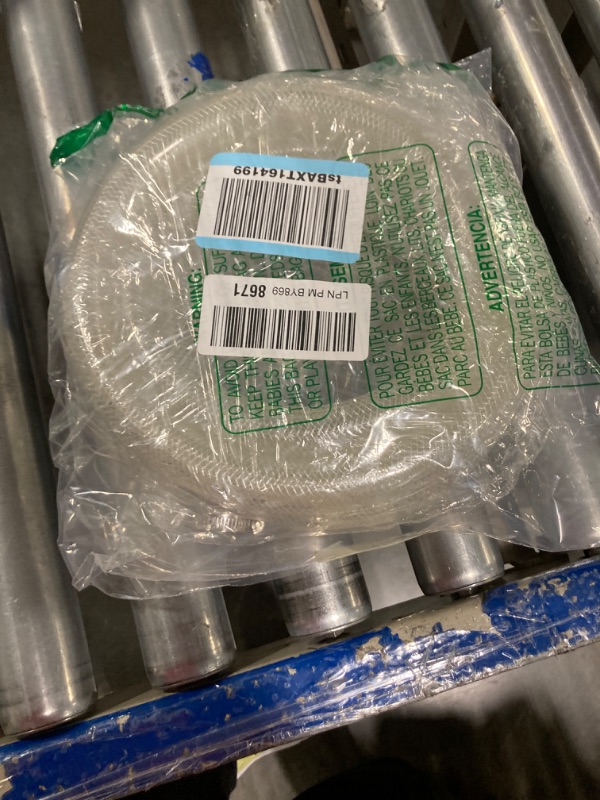 Photo 2 of 3/4" ID x 1" OD - 10 Ft High Pressure Braided Clear PVC Vinyl Tubing Flexible Vinyl Tube, Heavy Duty Reinforced Vinyl Hose Tubing, BPA Free and Non Toxic