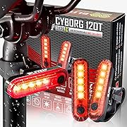 Photo 1 of 2024 BLITZU USB-C Rechargeable Bike Tail Light 2 Pack, Cyborg 120T Bright Red LED Bicycle Rear Light, Waterproof Helmet Lights, Cycling Flashlight Safety Reflectors Accessories, Fits Adult, Kids MTB